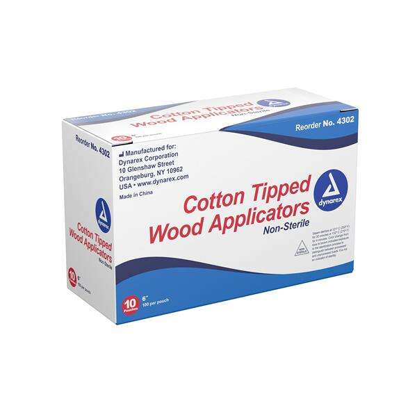Applicator Cotton Tipped Cotton Tip Non Sterile 6 in Wood Handle 1000/Bx, 10 BX/CA
